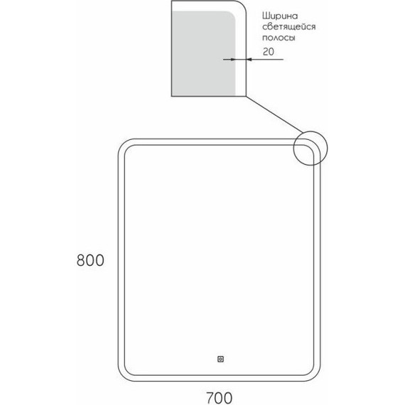 Зеркало Taliente Zled 70 см TA-Zled-G7080 - фото 4
