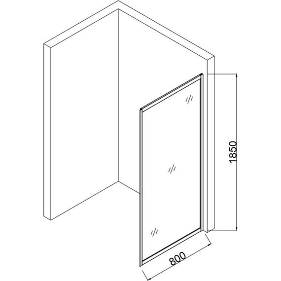 Боковая стенка Taliente 80x185 см TA-08MP, хром/матовое - фото 2