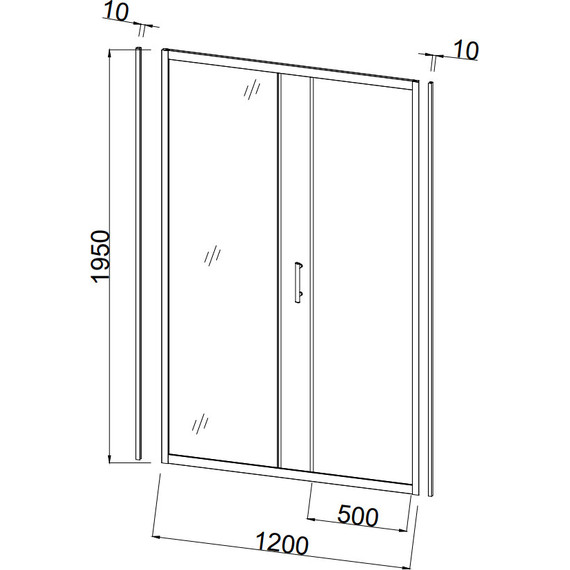 Душевая дверь Taliente 120x195 см TA-120-1CB, черный/прозрачное - фото 2