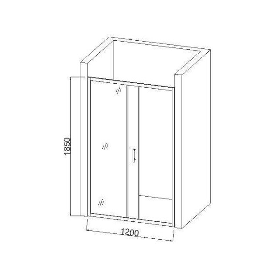 Душевая дверь Taliente 120x185 см TA-120MP, хром/матовое - фото 2