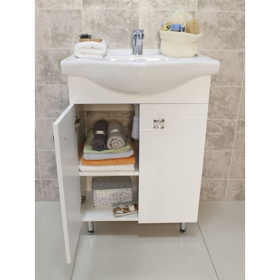 Тумба напольная с раковиной Акватон ФИДЖИ 60 см 1A1796K0FG010, белый - фото 6