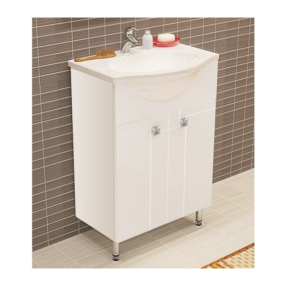 Тумба напольная с раковиной Акватон ФИДЖИ 60 см 1A1796K0FG010, белый - фото 5