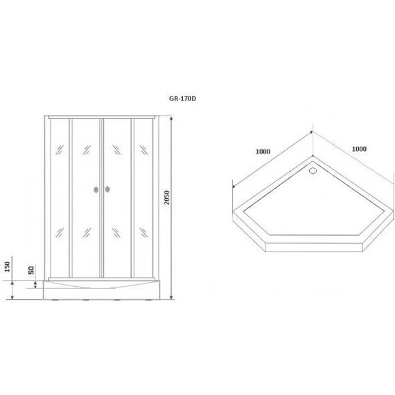 Душевое кабина Grossman Classic 100x100 см GR170D, хром/матовое - фото 6