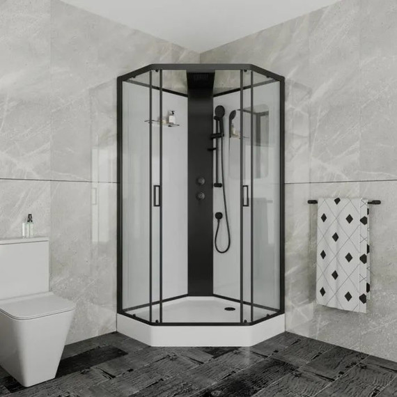 Душевое кабина Grossman Elegans 100x100 см GR250D, чёрный/прозрачное - фото 2