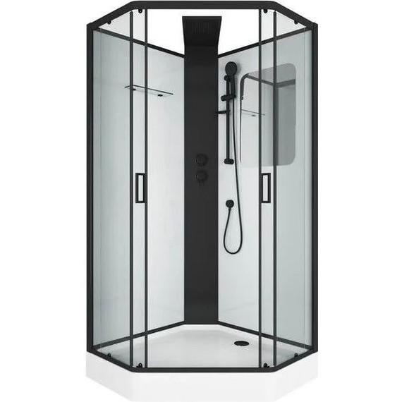 Душевое кабина Grossman Elegans 90x90 см GR251D, чёрный/прозрачное - фото 