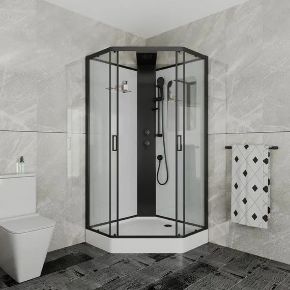 Душевое кабина Grossman Elegans 90x90 см GR251D, чёрный/прозрачное - фото 2