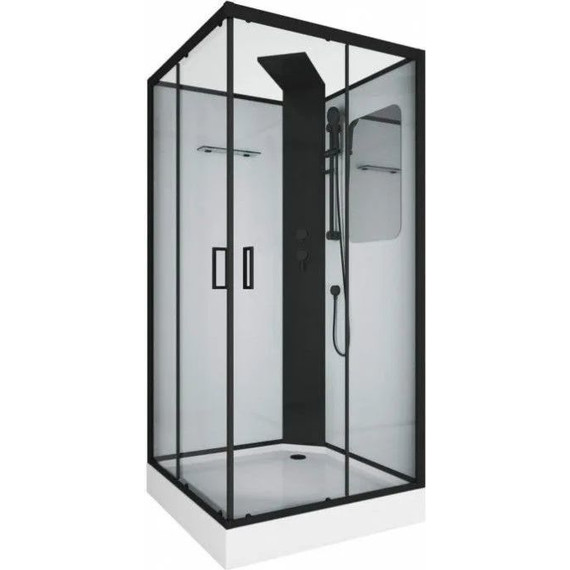 Душевое кабина Grossman Elegans 90x90 см GR251Q, чёрный/прозрачное - фото 
