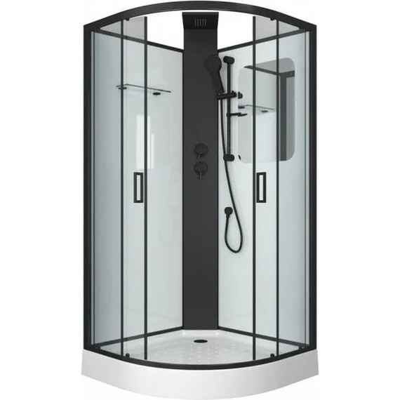 Душевое кабина Grossman Elegans 90x90 см GR251, чёрный/прозрачное - фото 