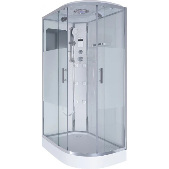 Гидробокс Niagara Ultra NG-303-01L 120x80 см, хром/прозрачное/матовое (безсиликоновая сборка) - фото 2