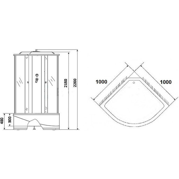 Гидробокс Niagara Ultra NG-212-01N 100x100 см, черный/тонированное (безсиликоновая сборка) - фото 3