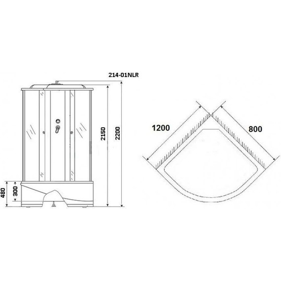 Гидробокс Niagara Ultra NG-214-01RN 120x80 см, черный/тонированное (безсиликоновая сборка) - фото 15