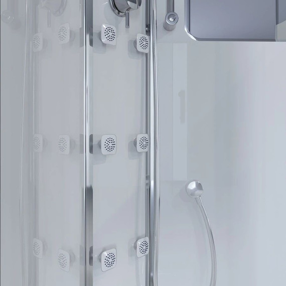 Гидробокс Niagara Ultra NG-303-01R 120x80 см, хром/прозрачное/матовое (безсиликоновая сборка) - фото 7