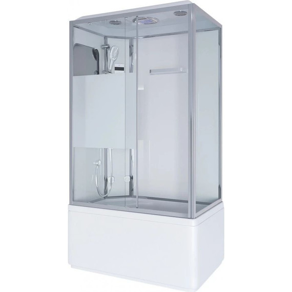 Гидробокс Niagara Ultra NG-307-01L 120x80 см, хром/прозрачное/матовое (безсиликоновая сборка) - фото 2