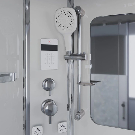 Гидробокс Niagara Ultra NG-307-01L 120x80 см, хром/прозрачное/матовое (безсиликоновая сборка) - фото 6