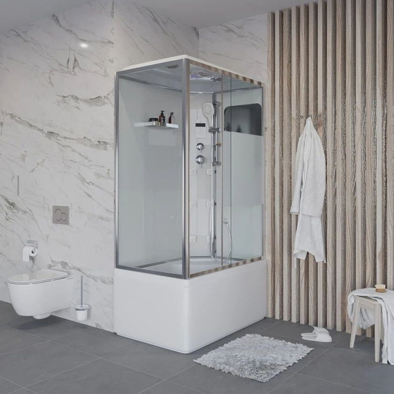 Гидробокс Niagara Ultra NG-307-01R 120x80 см, хром/прозрачное/матовое (безсиликоновая сборка) - фото 4