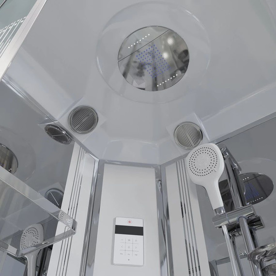 Гидробокс Niagara Ultra NG-701-01 90x90 см, хром/прозрачное/узор (безсиликоновая сборка) - фото 8