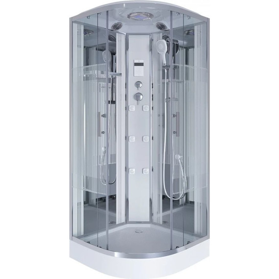 Гидробокс Niagara Ultra NG-701-01 90x90 см, хром/прозрачное/узор (безсиликоновая сборка) - фото 2