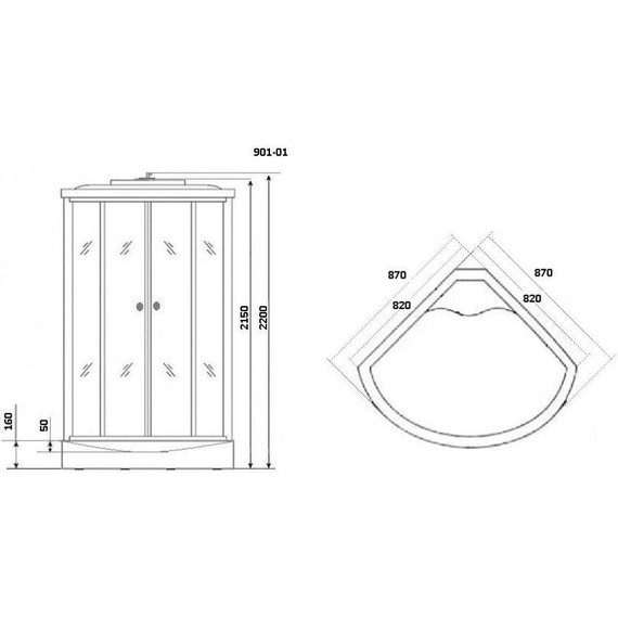 Гидробокс Niagara Ultra NG-901-01 90x90 см, хром/тонированное (безсиликоновая сборка) - фото 20
