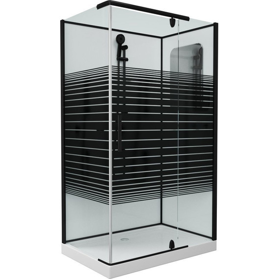 Душевое кабина Grossman Classic 120x80 см GR272QR R, чёрный/узор - фото 