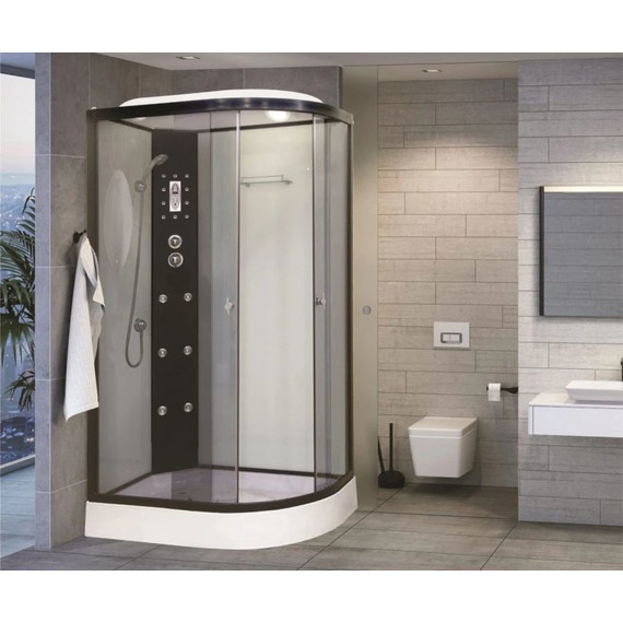 Гидробокс Niagara Ultra NG-1903-01L 120x80 см, черный/тонированное (безсиликоновая сборка) - фото 