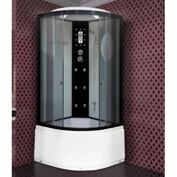 Гидробокс Niagara Ultra NG-1908-01 90x90 см, черный/тонированное (безсиликоновая сборка) - фото 3