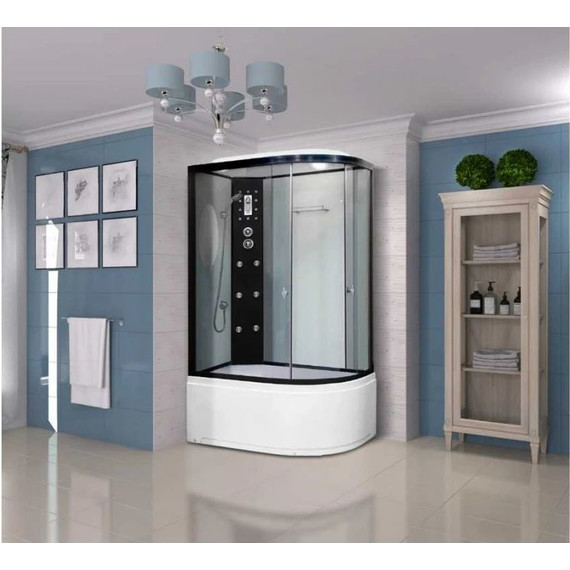 Гидробокс Niagara Ultra NG-1910-01L 120x80 см, черный/тонированное (безсиликоновая сборка) - фото 
