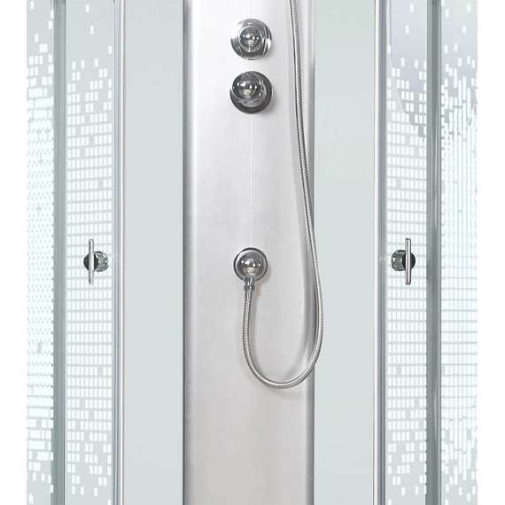 Душевая кабина Niagara Ultra NG-2306-01 90x90 см, белый/прозрачное/узор (безсиликоновая сборка) - фото 4