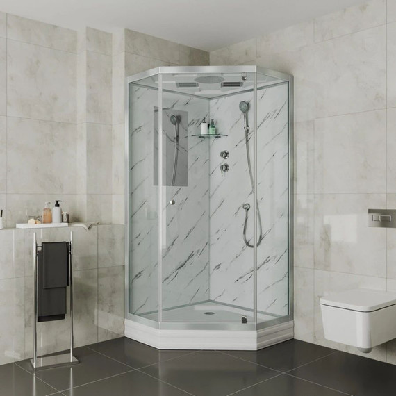 Душевая кабина Niagara Luxe NG-7702DM 100x100 см, серебро/прозрачное - фото 