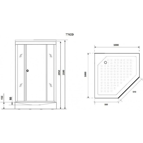 Душевая кабина Niagara Luxe NG-7702DW 100x100 см, серебро/прозрачное - фото 6
