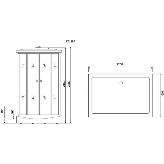 Гидробокс Niagara Luxe NG-7711WR 120x90 см, серебро/прозрачное - фото 6