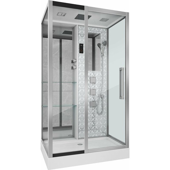 Гидробокс Niagara Luxe NG-7713WL 120x82 см (стекло 5/8 мм), серебро/прозрачное - фото 2