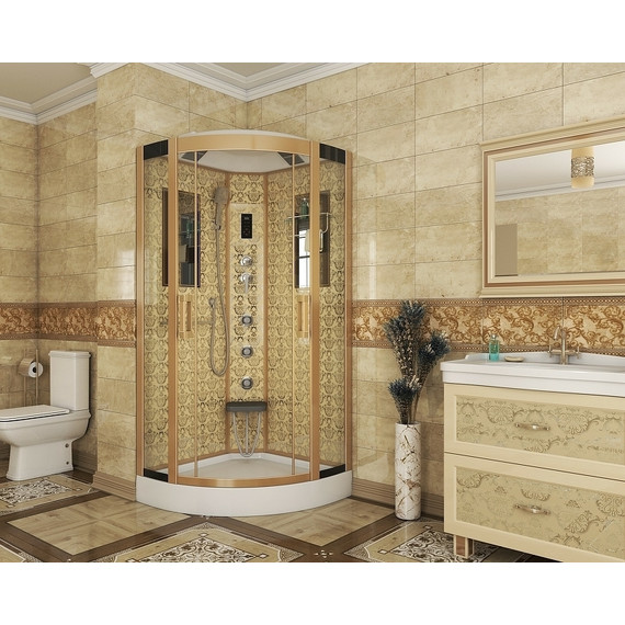 Гидробокс Niagara Luxe NG-7715G 90x90 см, золото/прозрачное - фото 