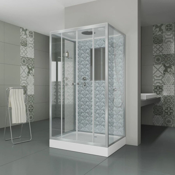 Душевая кабина Niagara Luxe NG-7772QG 120x90 см, серебро/прозрачное - фото 