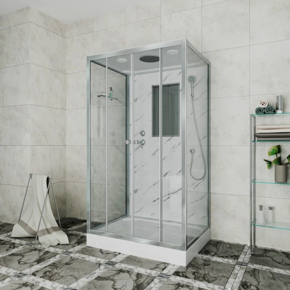 Душевая кабина Niagara Luxe NG-7772QM 120x90 см, серебро/прозрачное - фото 