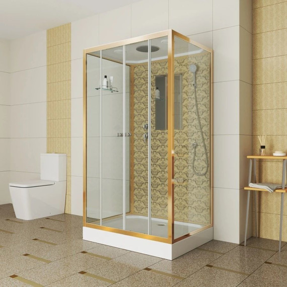 Душевая кабина Niagara Luxe NG-7772QW 120x90 см, золото/прозрачное - фото 