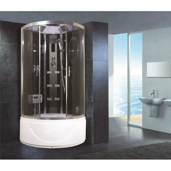 Гидробокс Niagara Ultra NG-908-01 90x90 см, хром/тонированное (безсиликоновая сборка) - фото 