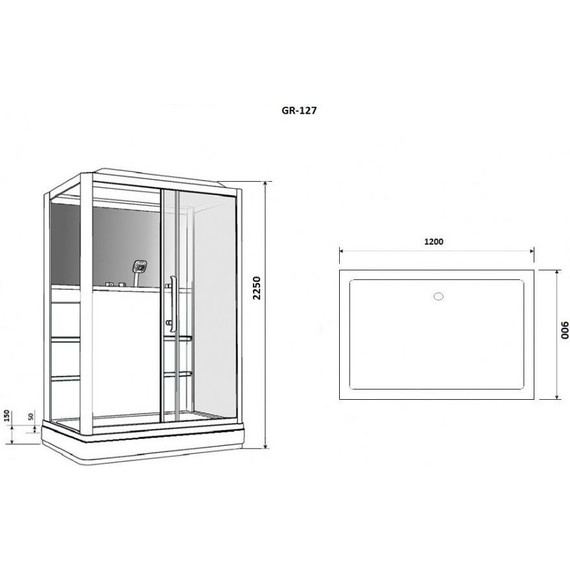 Гидробокс Grossman 90x135 см GR128L L, белый/прозрачное - фото 10