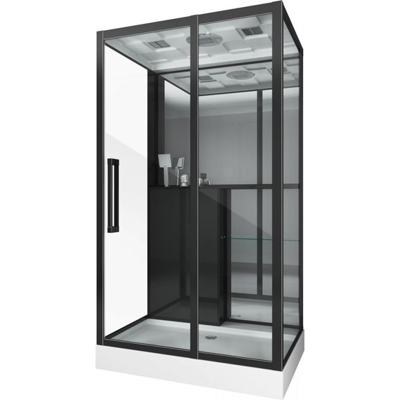 Душевое кабина Grossman 80x120 см GR267, чёрный/прозрачное - фото 