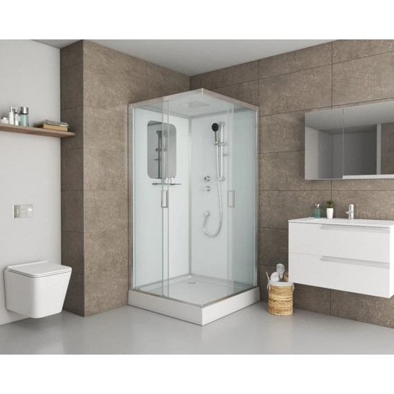 Душевая кабина Niagara Premium NG-6001-01Q 90x90 см, хром/прозрачное (безсиликоновая сборка) - фото 
