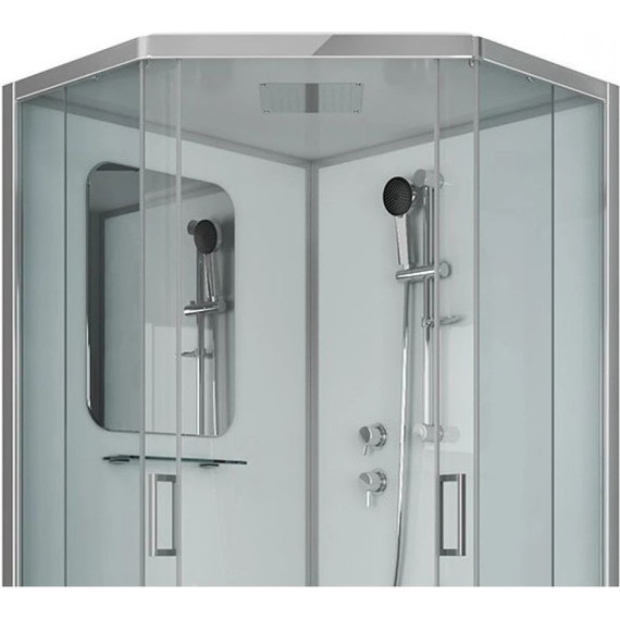 Душевая кабина Niagara Premium NG-6002-01D 100x100 см, хром/прозрачное (безсиликоновая сборка) - фото 7