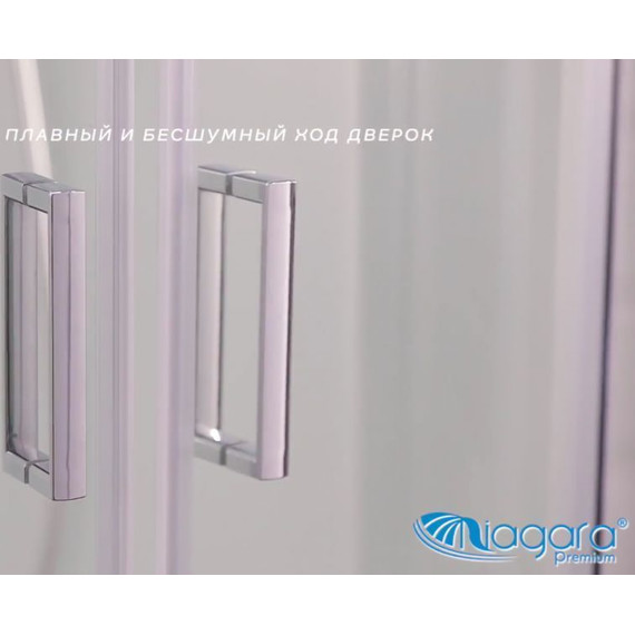 Гидробокс Niagara Premium NG-6002-01GD 100x100 см, хром/прозрачное (безсиликоновая сборка) - фото 7