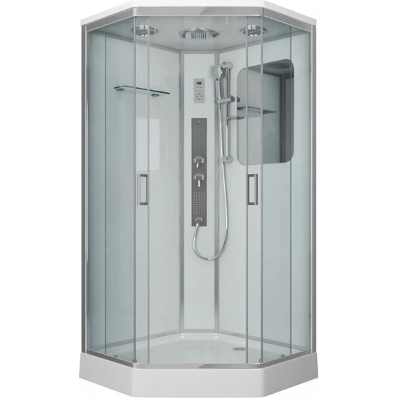 Гидробокс Niagara Premium NG-6002-01GD 100x100 см, хром/прозрачное (безсиликоновая сборка) - фото 2