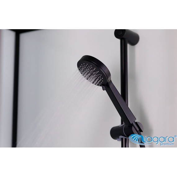 Душевая кабина Niagara Premium NG-6902-01Q BLACK 100x100 см, черный/тонированное (безсиликоновая сборка) - фото 6