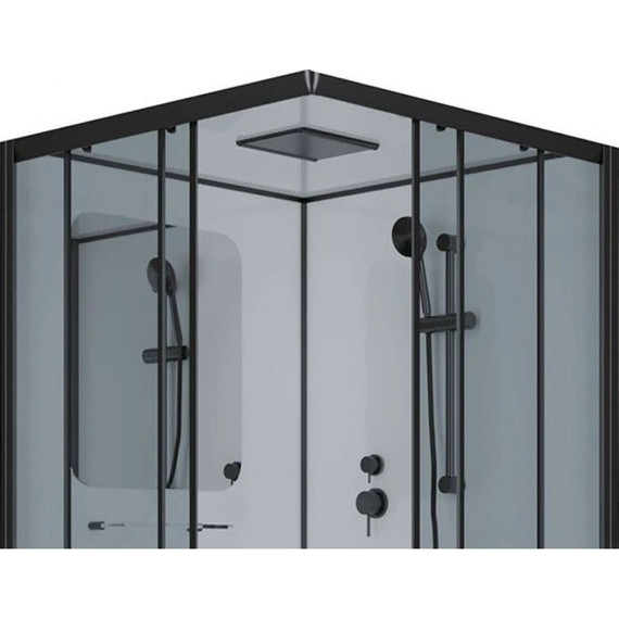 Душевая кабина Niagara Premium NG-6902-01Q BLACK 100x100 см, черный/тонированное (безсиликоновая сборка) - фото 4