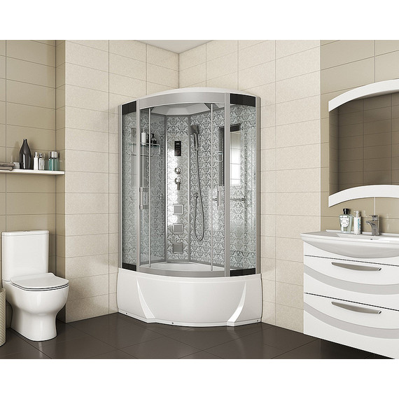 Гидробокс Niagara Luxe NG-7712WL 120x80 см, серебро/прозрачное - фото 