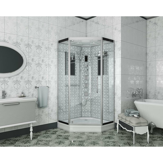 Гидробокс Niagara Luxe NG-7717W 100x100 см (стекло 5/8 мм), серебро/прозрачное - фото 