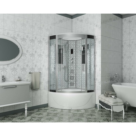 Гидробокс Niagara Luxe NG-7790W 90x90 см, серебро/прозрачное - фото 