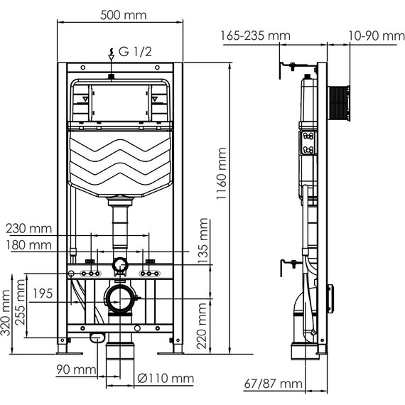 Инсталляция для унитаза WasserKraft Aller 10TLT.010.ME.CH01 - фото 3