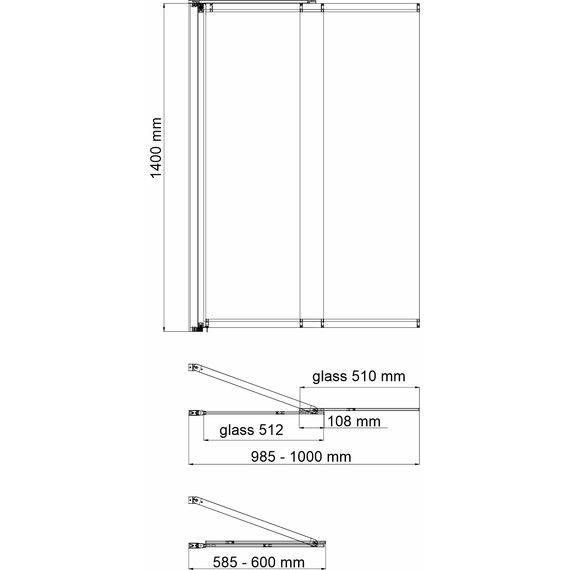 Шторка для ванны WasserKraft Dill 100 см 61S02-100 Fixed, черный/прозрачное - фото 2