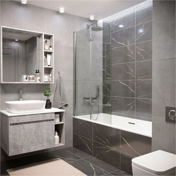 Шторка для ванны Grossman 1000х1500 мм GR-106100, хром/прозрачное - фото 2